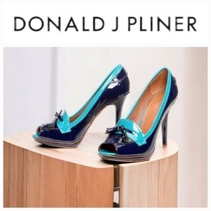 Donald J. Pliner patent leather shoes heel stiletto sandals escarpin size 7.5